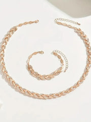 Elegant Style 2pcs Geometric Zinc Alloy Jewelry Set