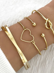 Elegant Style 4pcs Heart Lron Bracelet