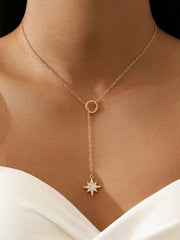 Everyday Crystal Accent Zinc Alloy 1pc Y Necklace 