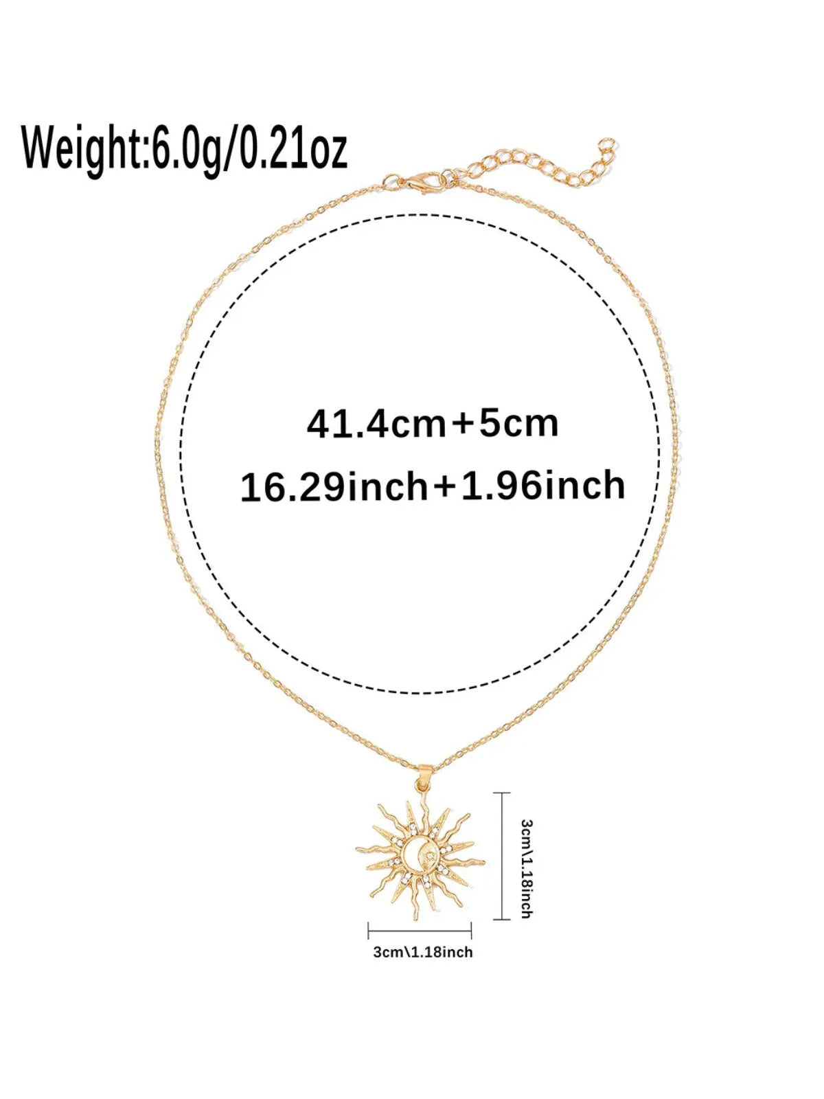 Exude Vacation Charm with Dazzling Gold Alloy Sun - Shaped Necklace