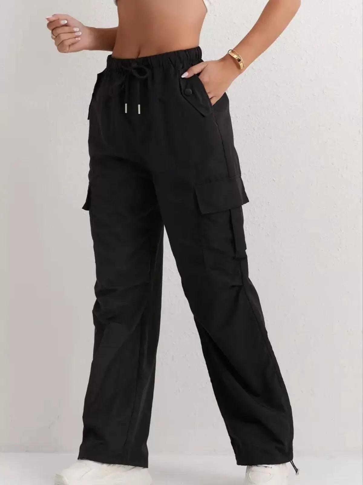 Fashion Outdoor Streetwear Quick Dry Multi Pockets Stretchy Loose Cargo Pants