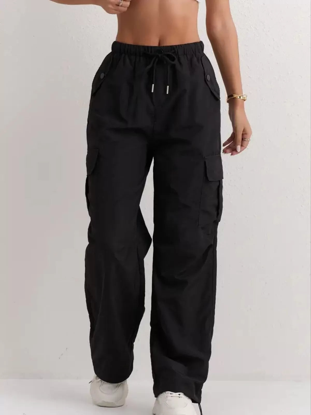 Fashion Outdoor Streetwear Quick Dry Multi Pockets Stretchy Loose Cargo Pants