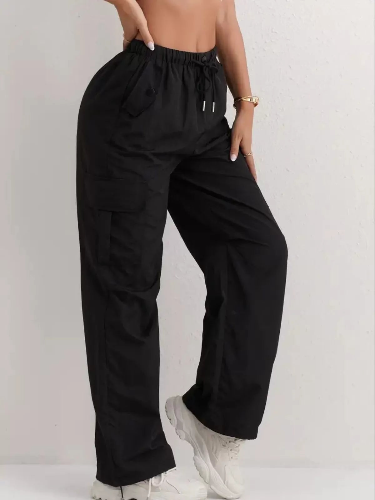 Fashion Outdoor Streetwear Quick Dry Multi Pockets Stretchy Loose Cargo Pants