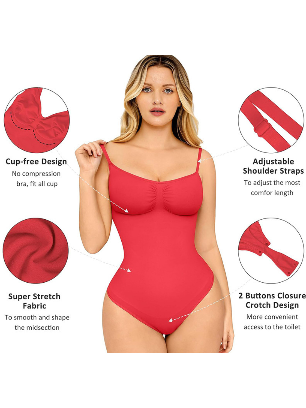 Comfort Seamless Thong Spaghetti Strap High Rise Bodysuit
