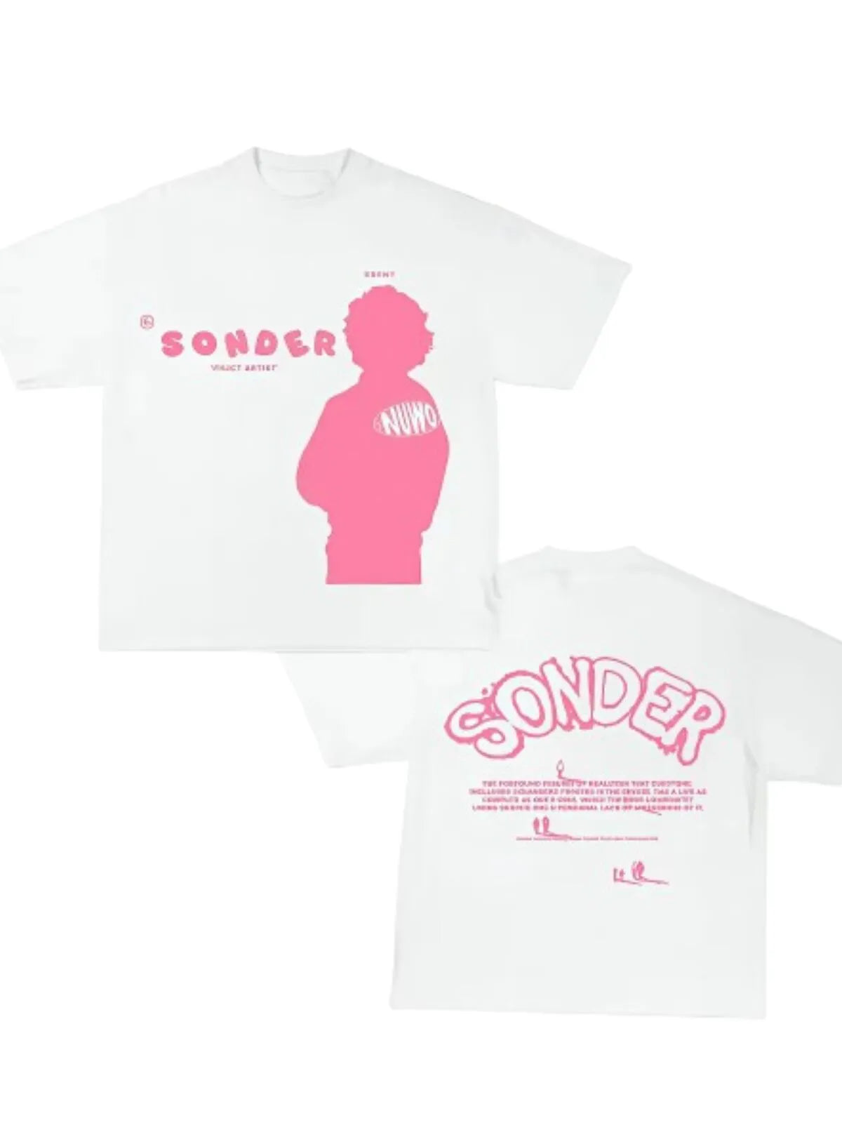 Y2K Fashion Graphic Figure Print Fit Round Neck T-shirt SONDER Text Design