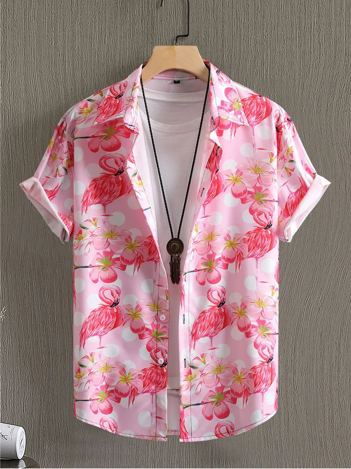 Flamingo Button Lapel Regular Shirts