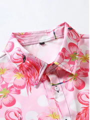 Flamingo Button Lapel Regular Shirts
