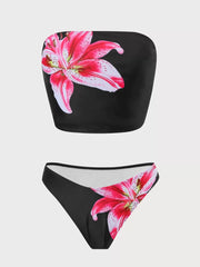 Floral Backless Medium Rise Tankini