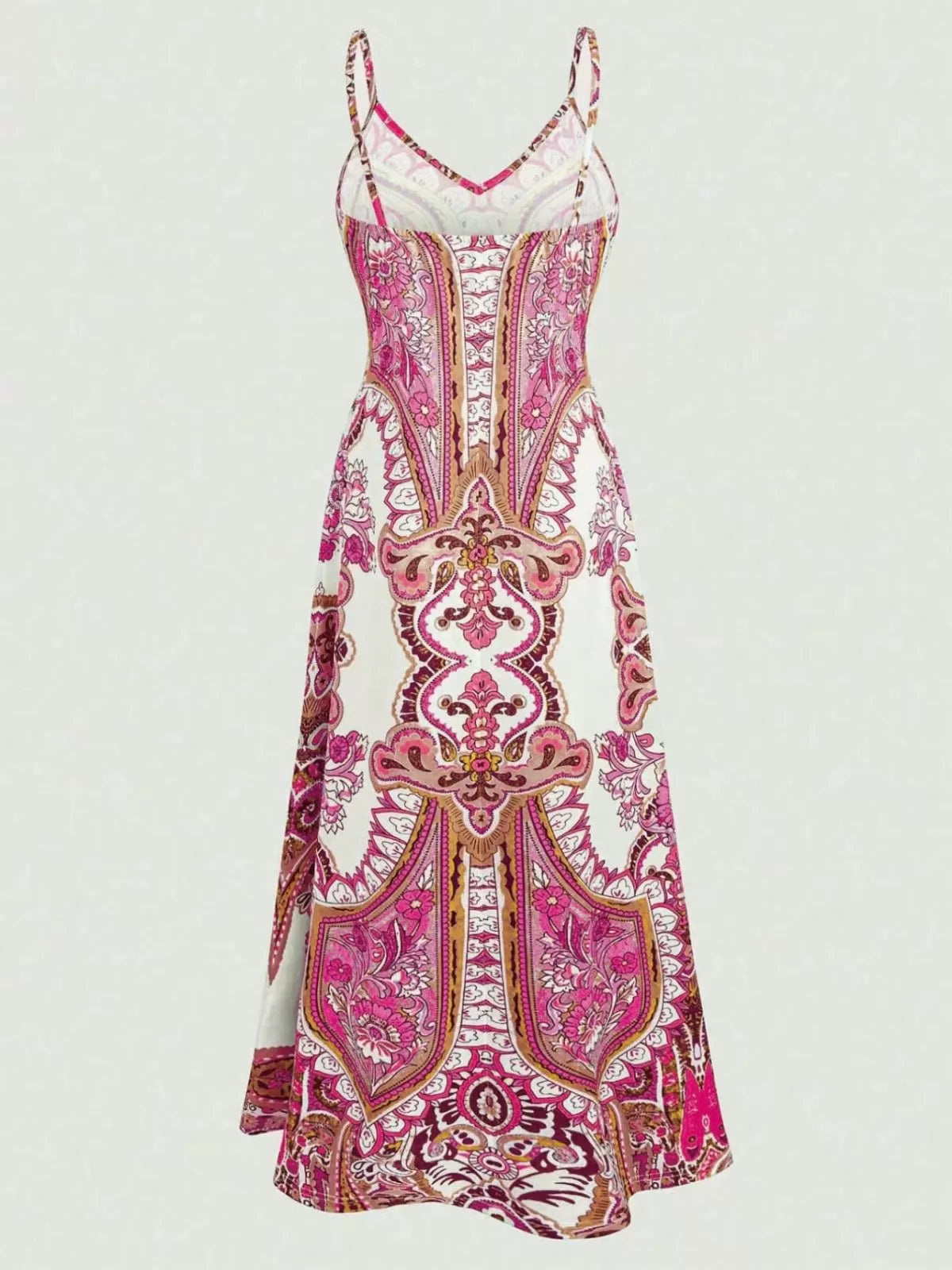 Floral Boho Backless Spaghetti Strap A-line Dress for Beach Holiday Vacation