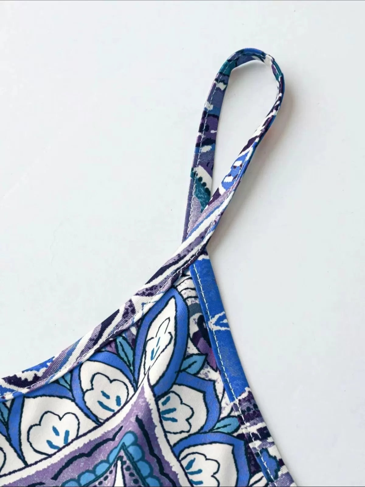 Floral Boho Backless Spaghetti Strap A-line Dress for Beach Holiday Vacation