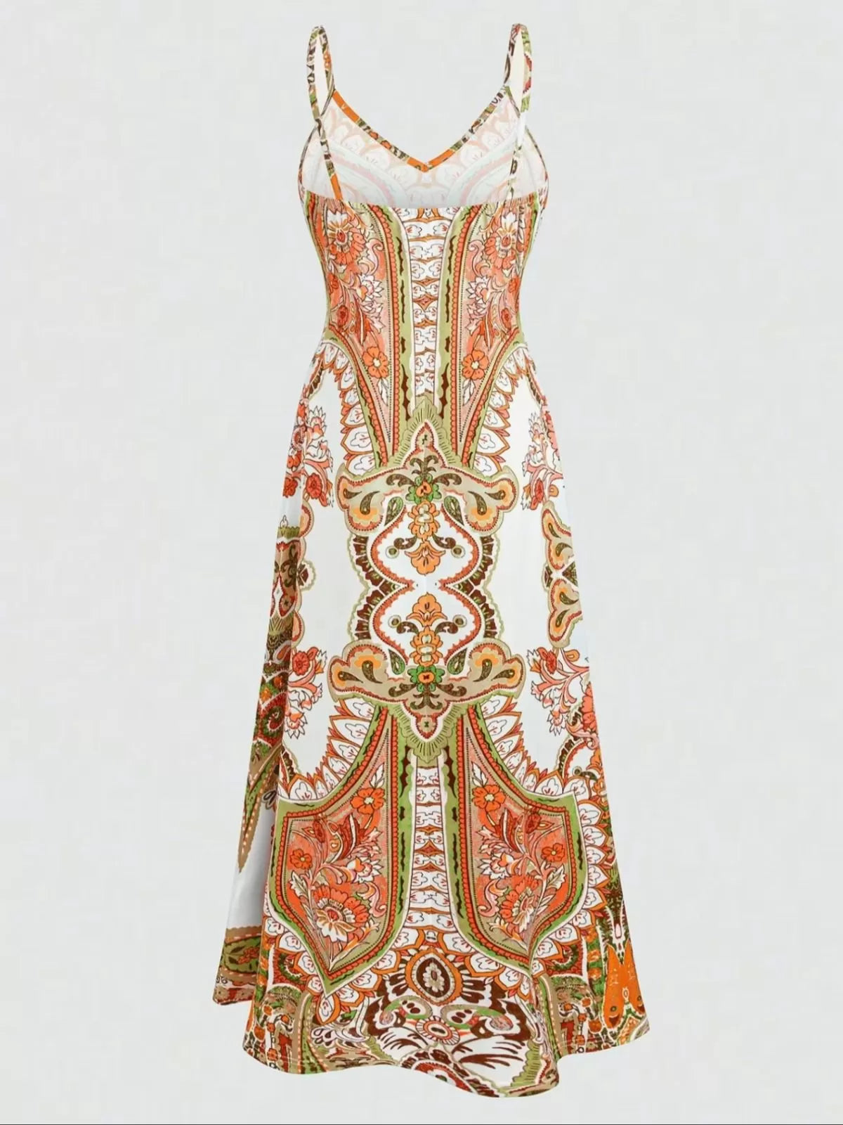 Floral Boho Backless Spaghetti Strap A-line Dress for Beach Holiday Vacation