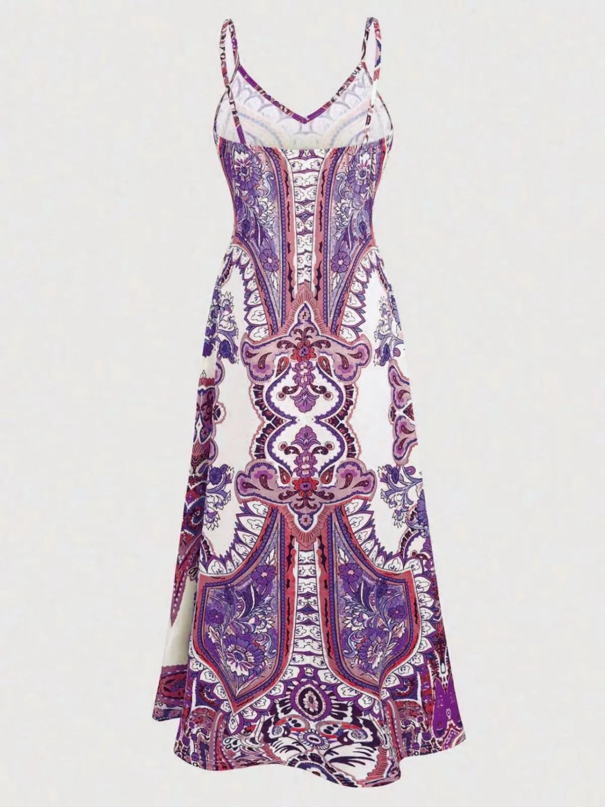 Floral Boho Backless Spaghetti Strap A-line Dress for Beach Holiday Vacation