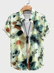 Floral Button Lapel Regular Shirts