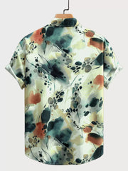 Floral Button Lapel Regular Shirts