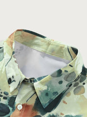 Floral Button Lapel Regular Shirts