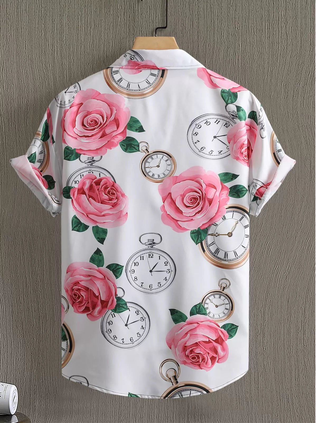 Floral Button Lapel Regular Shirts