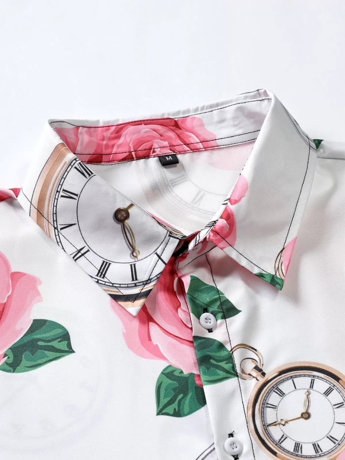 Floral Button Lapel Regular Shirts