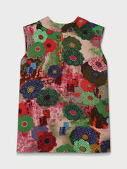 Floral Button Round Neck Tank