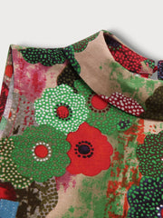Floral Button Round Neck Tank