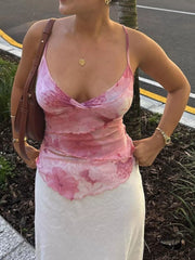 Floral Cut Out Spaghetti Strap Cami