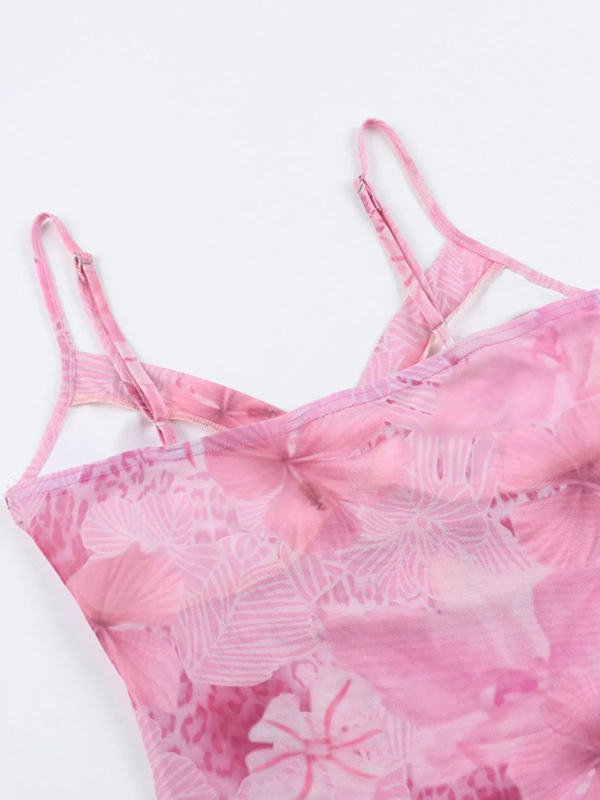 Floral Cut Out Spaghetti Strap Cami