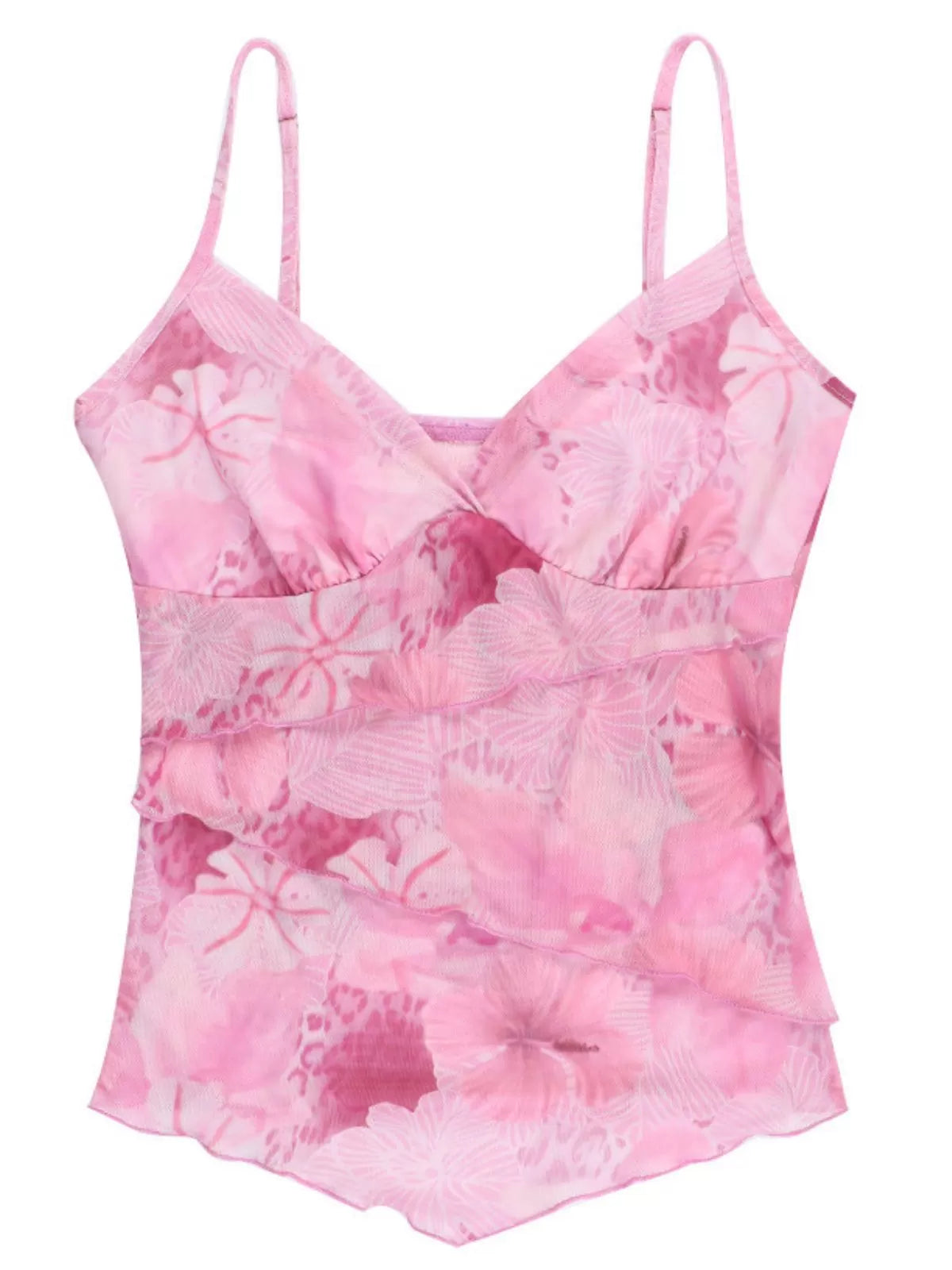 Floral Cut Out Spaghetti Strap Cami