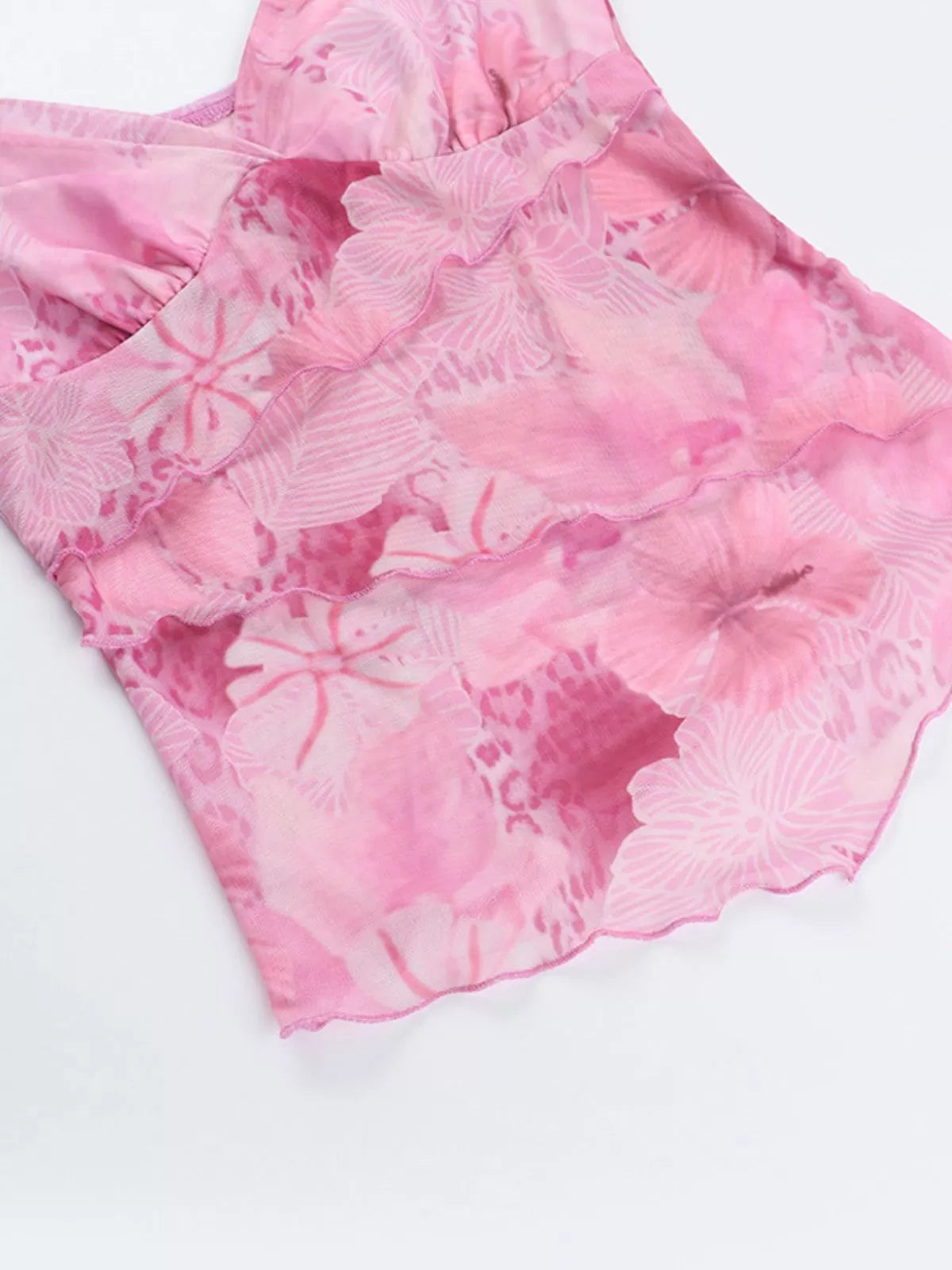 Floral Cut Out Spaghetti Strap Cami