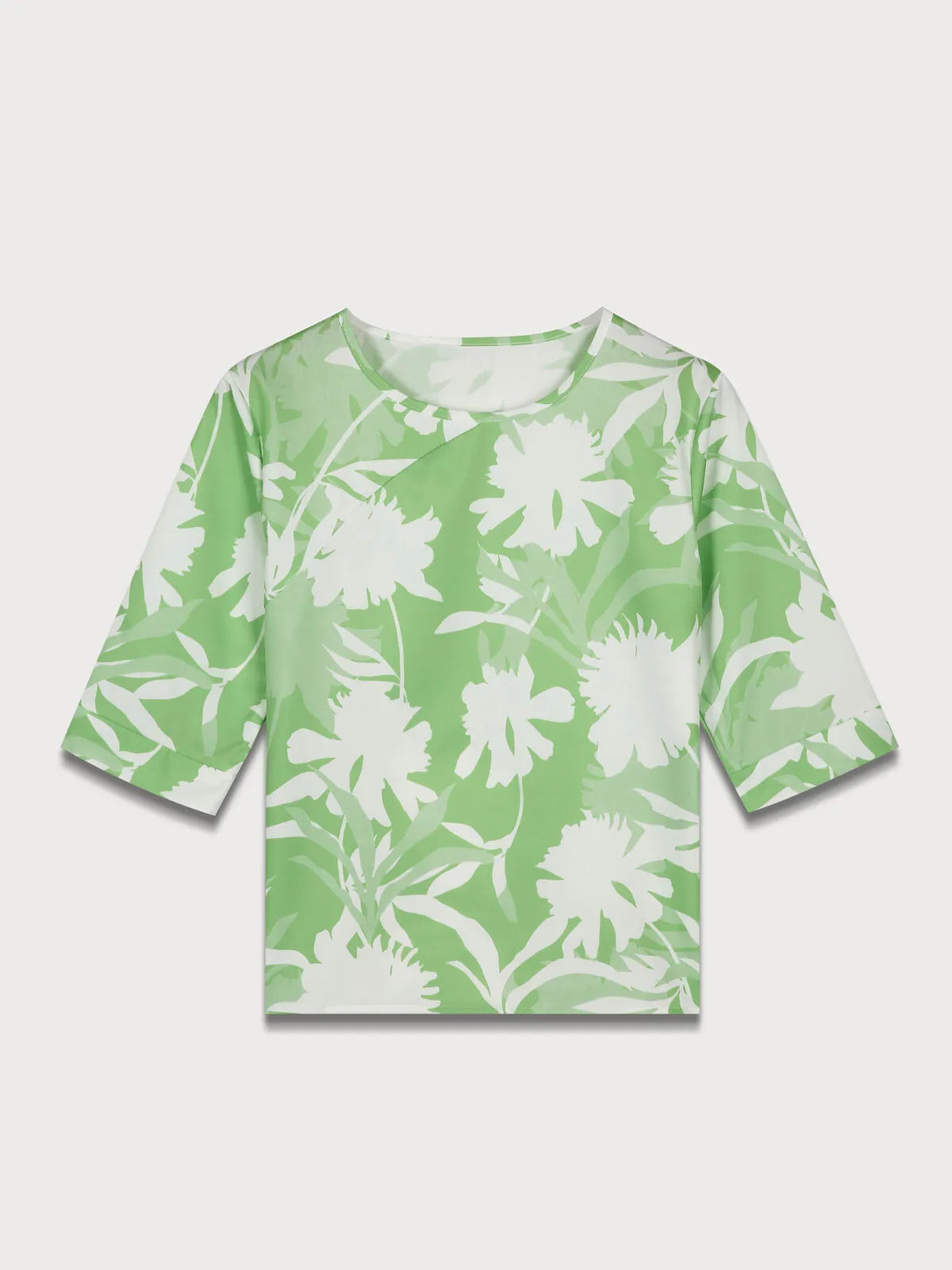 Floral Round Neck Blouse & Solid Pants