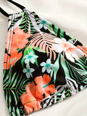 Tropical Knot Fabric Halter Bikini