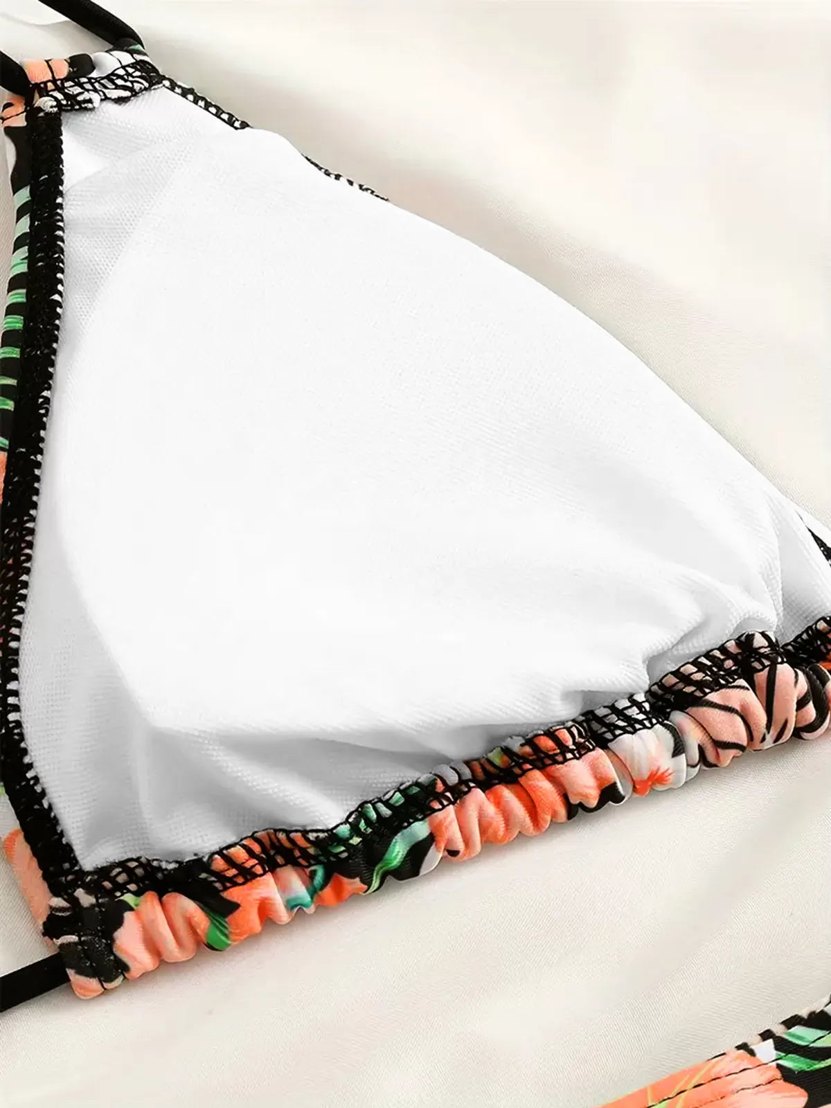 Tropical Knot Fabric Halter Bikini