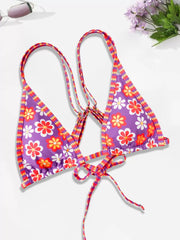 Floral Lace-up High Rise Bikini
