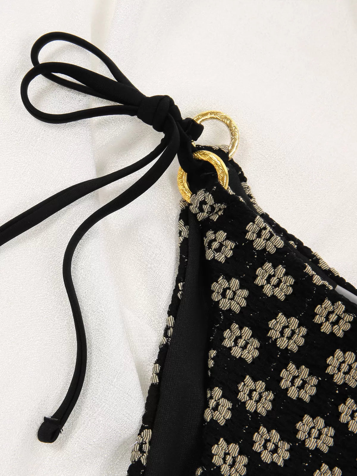 Floral Lace-up High Rise Halter Bikini