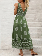 Floral Elegant Lace-up Spaghetti Strap A-line Dress