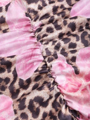 Floral Pattern Medium Rise Elastic Waist Maxi Skirt