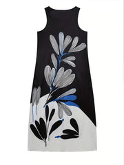 Floral Notched Tunic Dress