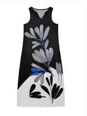 Floral Notched Tunic Dress