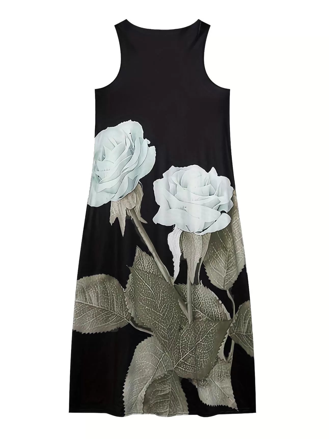 Floral Notched Tunic Dress