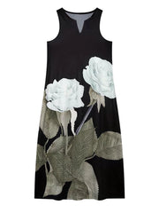Floral Notched Tunic Dress