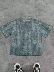 Floral Round Neck Camouflage Tree Branch Print T-shirt