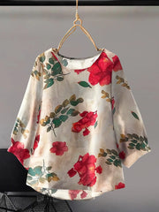 Floral Round Neck Blouse