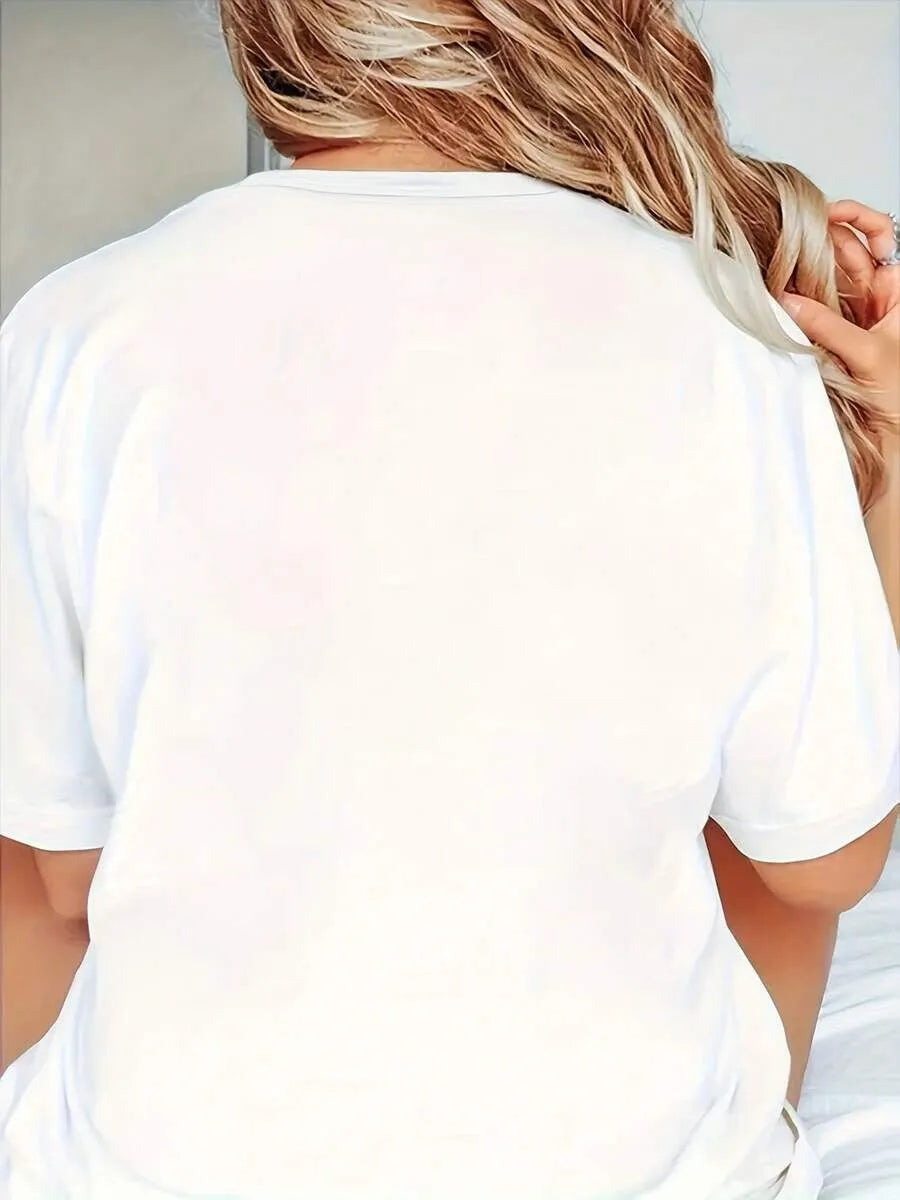 Floral Print Slogan Not All Great Minds Think Alike Round Neck T-shirt