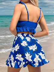 Floral Ruffles High Rise Bikini Sets