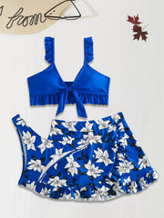 Floral Ruffles High Rise Bikini Sets