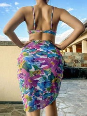 Floral Ruffles Medium Rise Bikini Sets