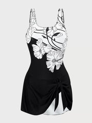 Floral Scoop Fabric One-piece