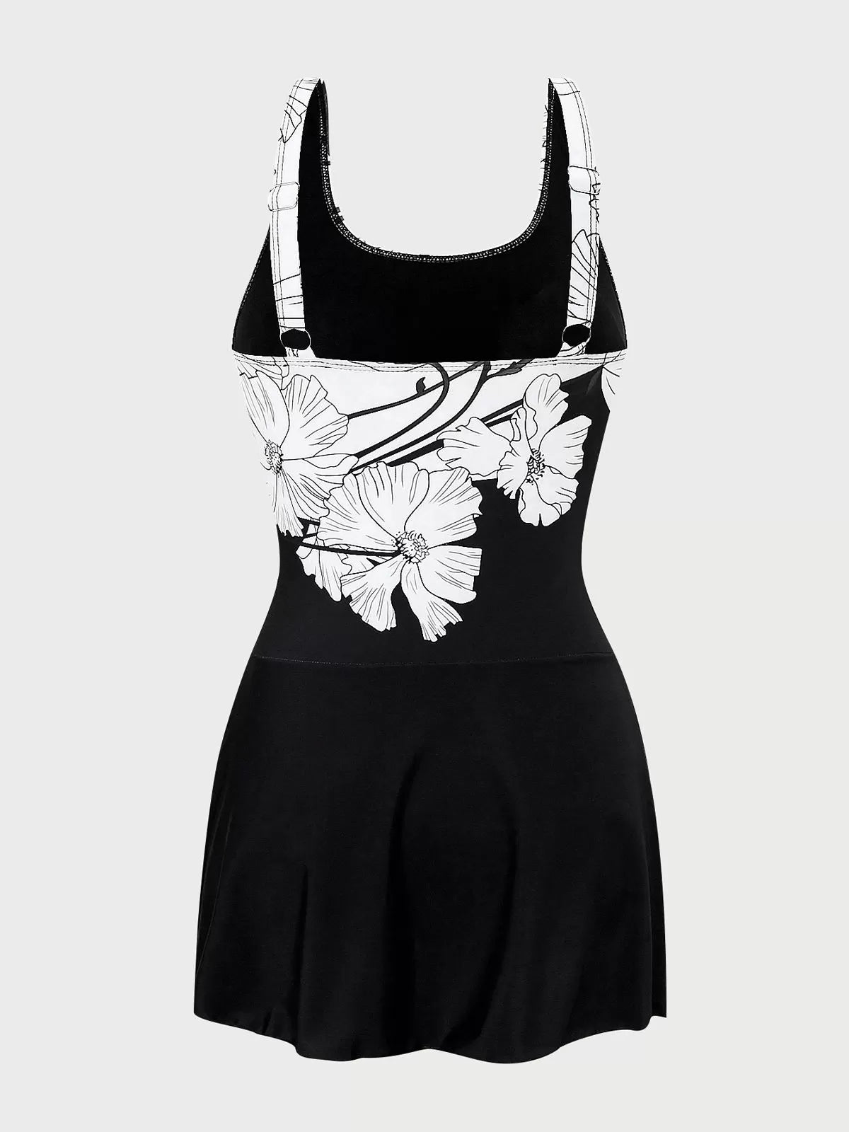 Floral Scoop Fabric One-piece
