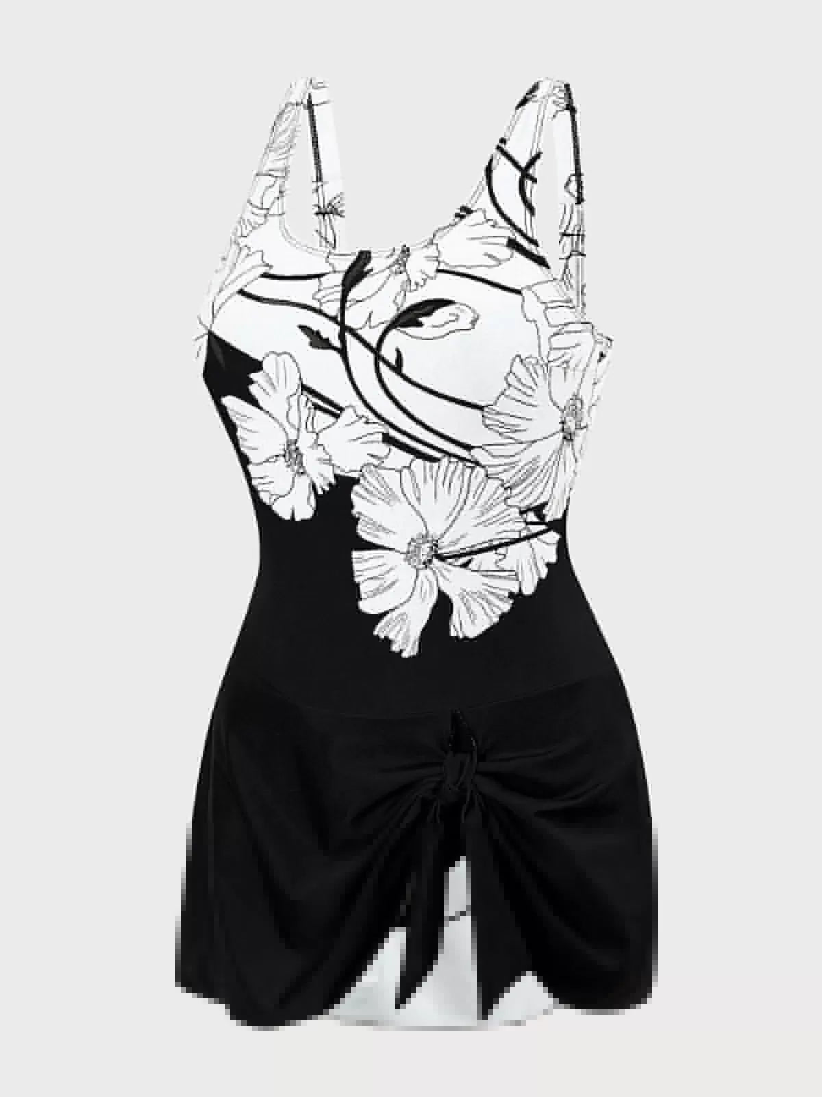 Floral Scoop Fabric One-piece