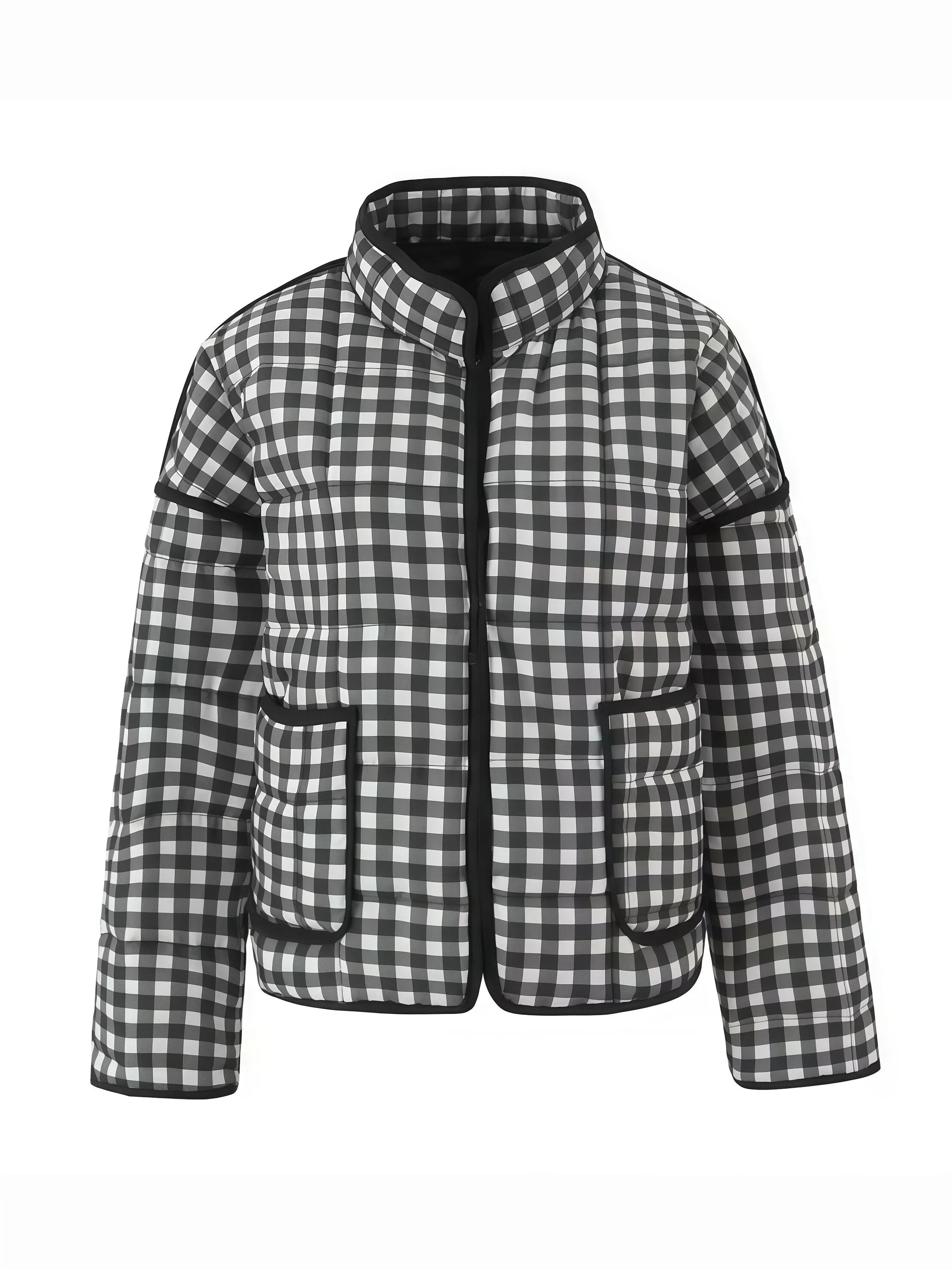 Floral Stand Collar Outwear Coat