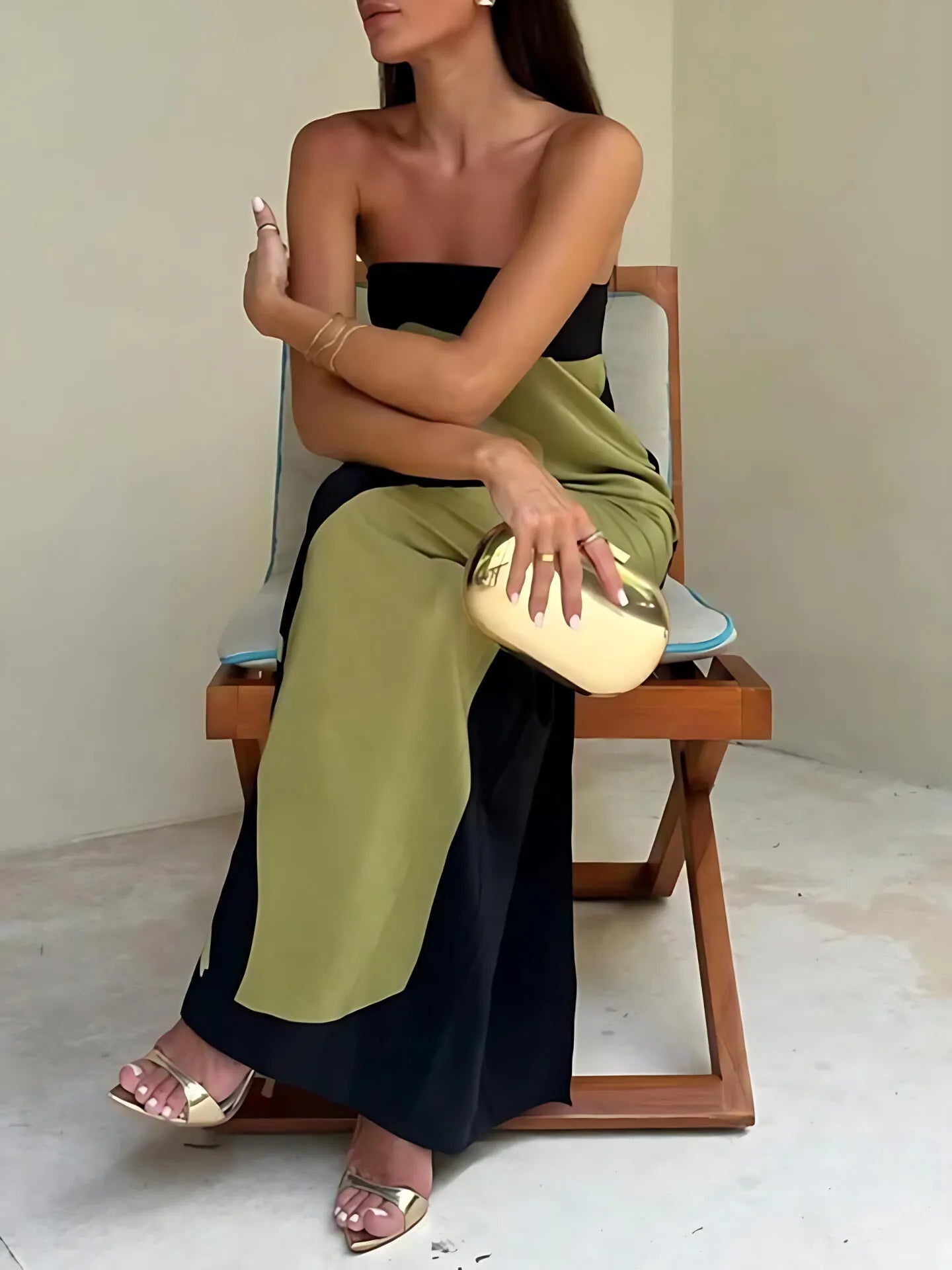 Floral Vacation Strapless Long Shift Dress