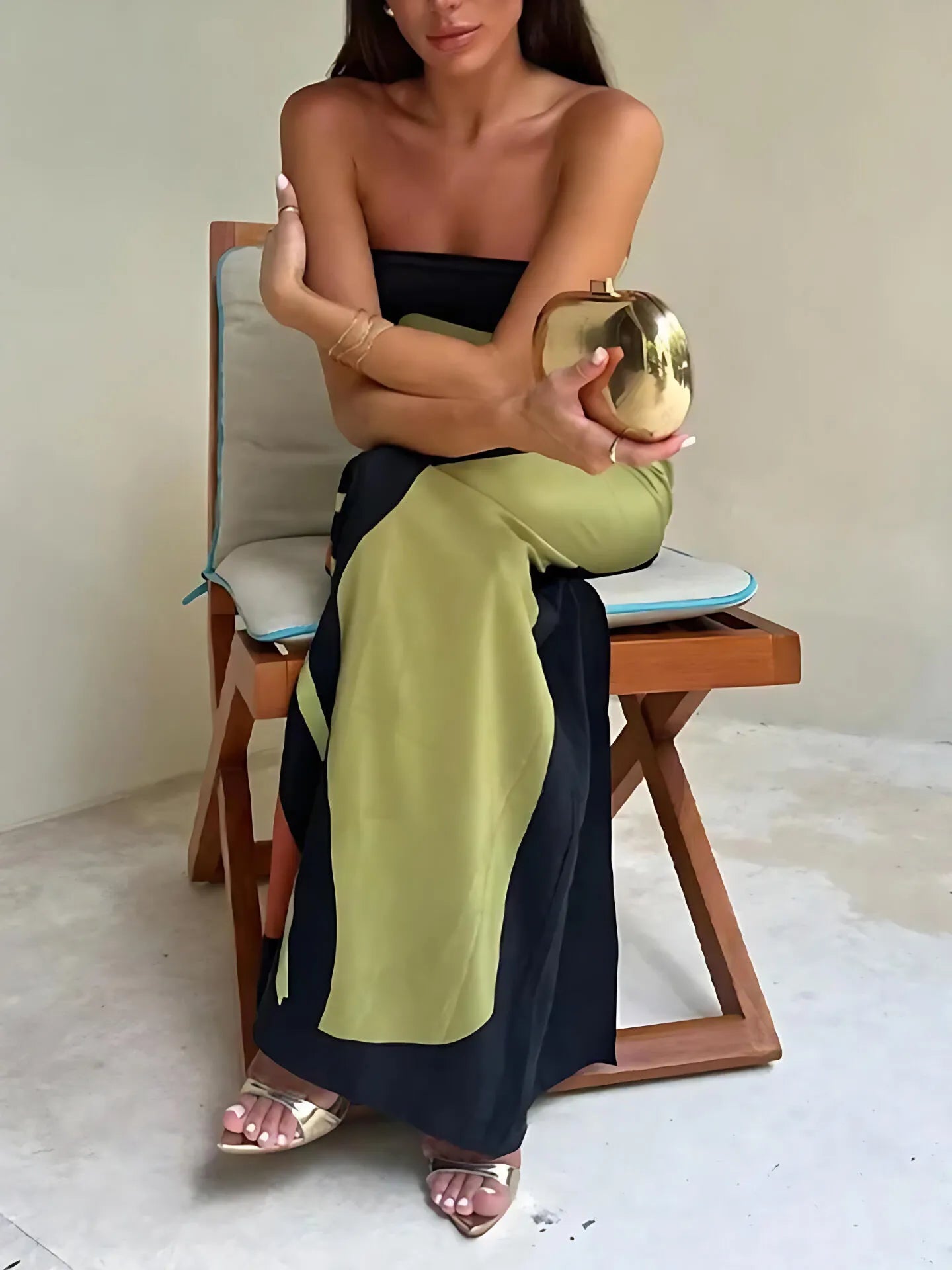 Floral Vacation Strapless Long Shift Dress